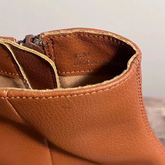 Linea Paolo Brown Leather Zip Up Ankle Boots Women Size 4.5 - Picture 3 of 7